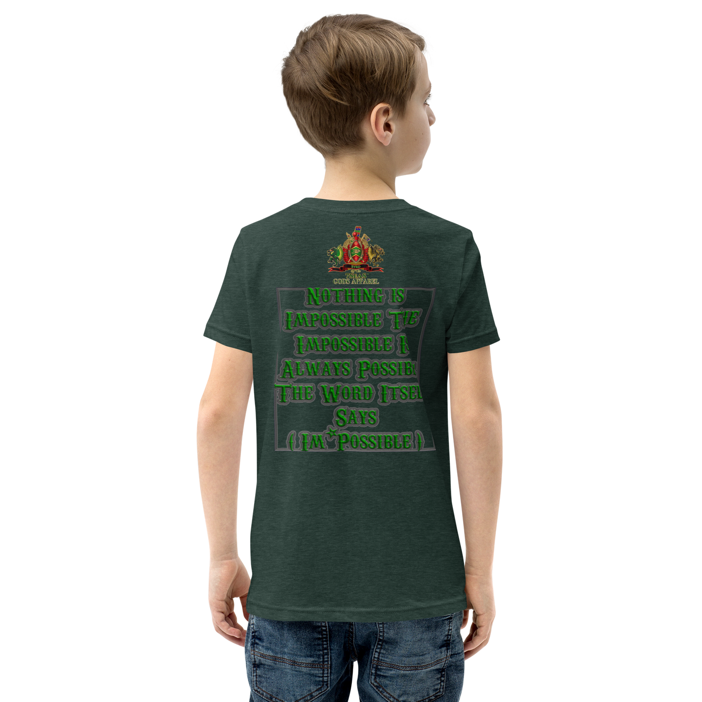 ENBYRD - BYRD OF THE 7SEAS GODS APPAREL - GREEN - Youth Gods/Boys Short Sleeve T-Shirt