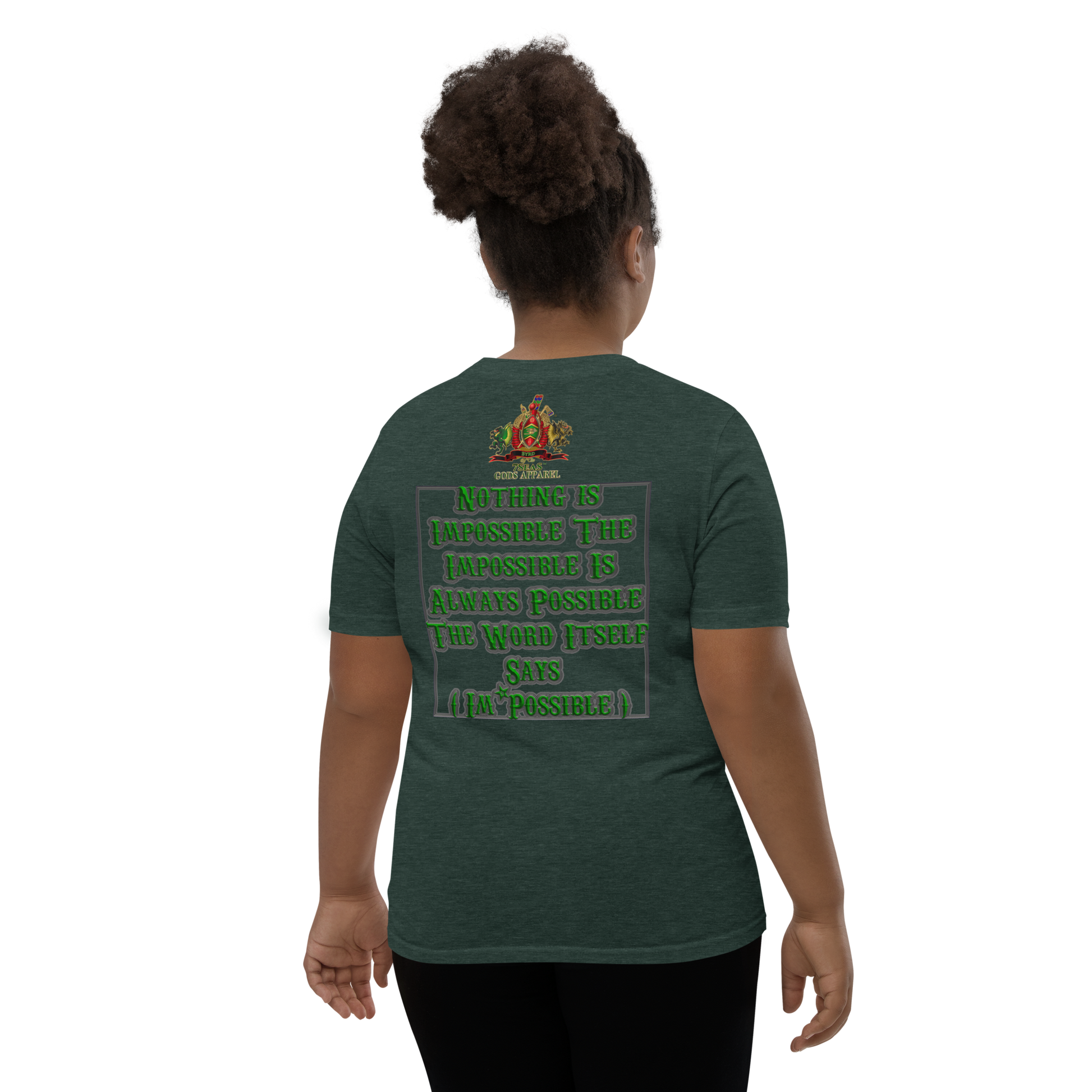 ENBYRD - BYRD OF THE 7SEAS GODS APPAREL - GREEN - Youth Goddess/Girls Short Sleeve T-Shirt