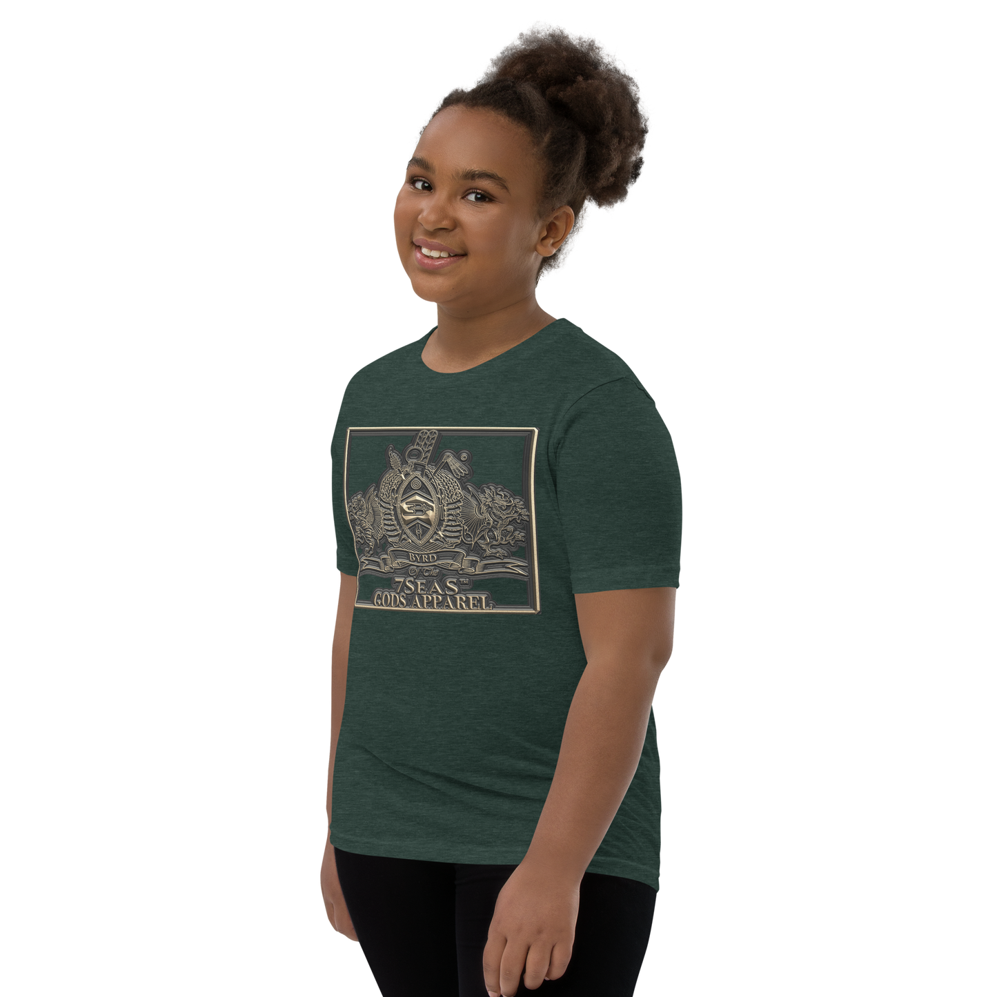 KHNUM - BYRD OF THE 7SEAS GODS APPAREL - BROWN - Youth Goddess/Girls Short Sleeve T-Shirt