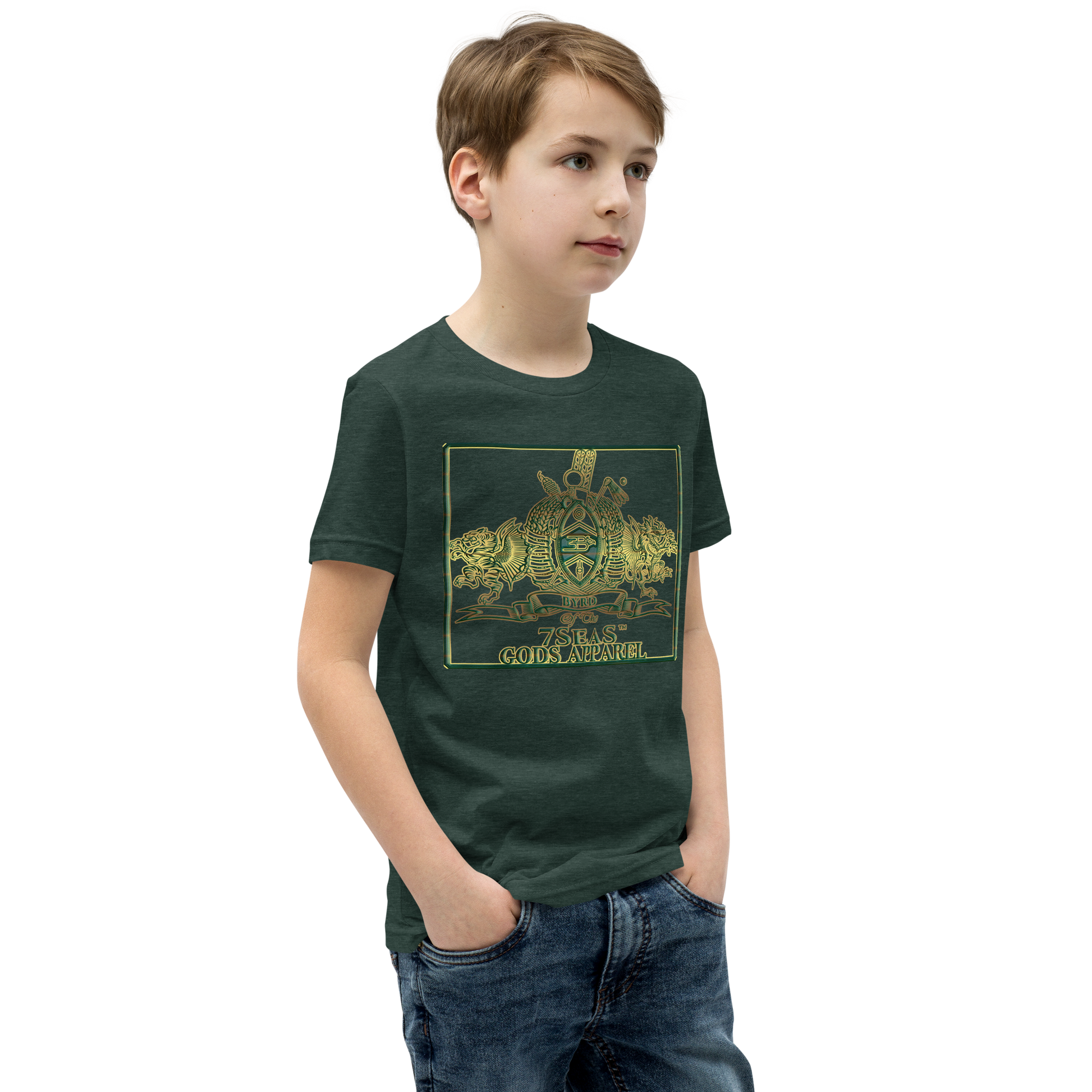 ENBYRD - BYRD OF THE 7SEAS GODS APPAREL - GREEN - Youth Gods/Boys Short Sleeve T-Shirt