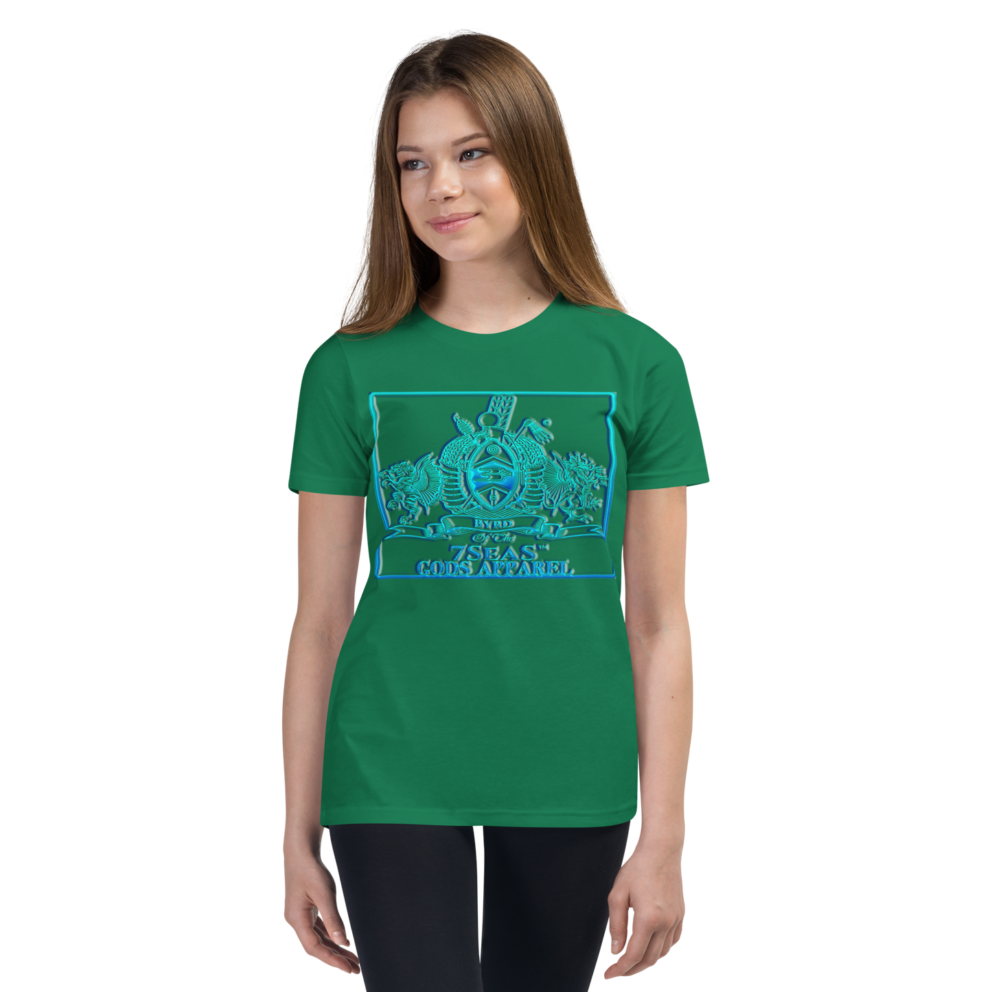 PTAH - BYRD OF THE 7SEAS GODS APPAREL - BLUE - Youth Goddess/Girls Short Sleeve T-Shirt