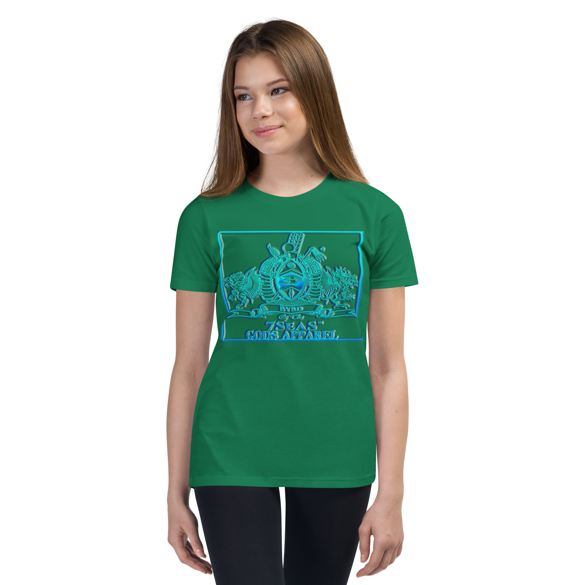 PTAH - BYRD OF THE 7SEAS GODS APPAREL - BLUE - Youth Goddess/Girls Short Sleeve T-Shirt