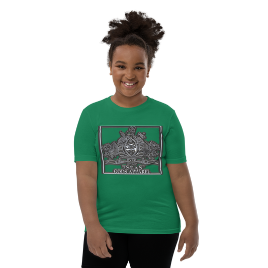 AMUN MIN - Grey - BYRD OF THE 7SEAS GODS APPAREL - Goddess’s/Girls Youth Short Sleeve T-Shirt