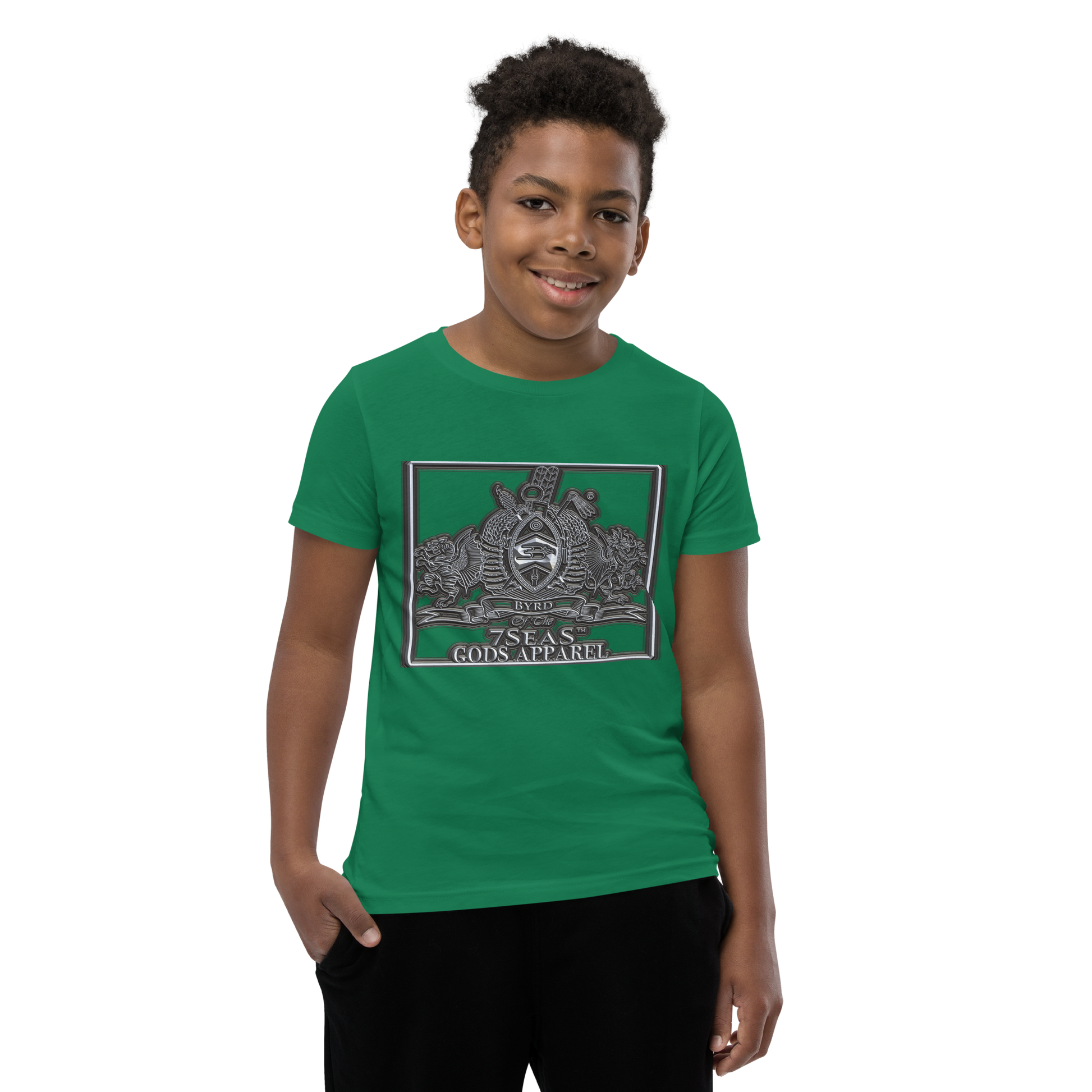 AMUN MIN - Grey - BYRD OF THE 7SEAS GODS APPAREL - Gods/Boys Youth Short Sleeve T-Shirt