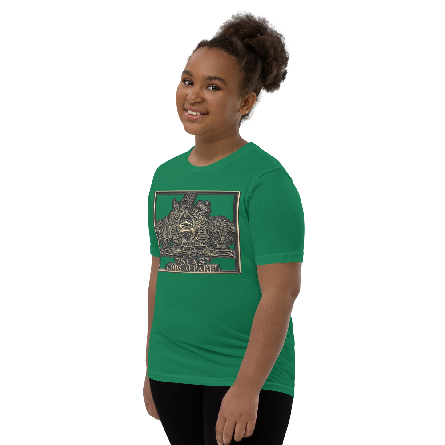 KHNUM - BYRD OF THE 7SEAS GODS APPAREL - BROWN - Youth Goddess/Girls Short Sleeve T-Shirt