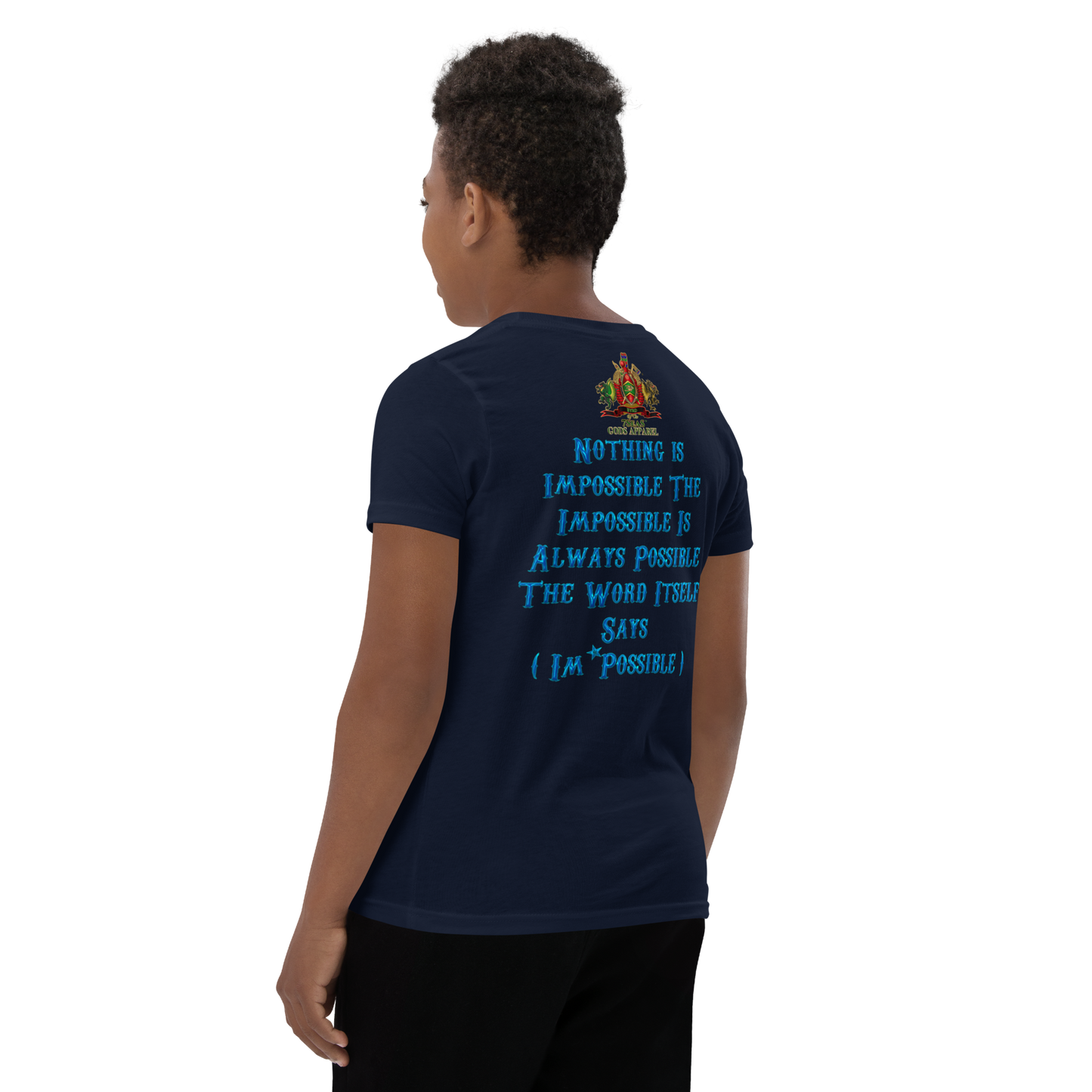 PTAH - BYRD OF THE 7SEAS GODS APPAREL - BLUE - Youth Gods/Boys Short Sleeve T-Shirt