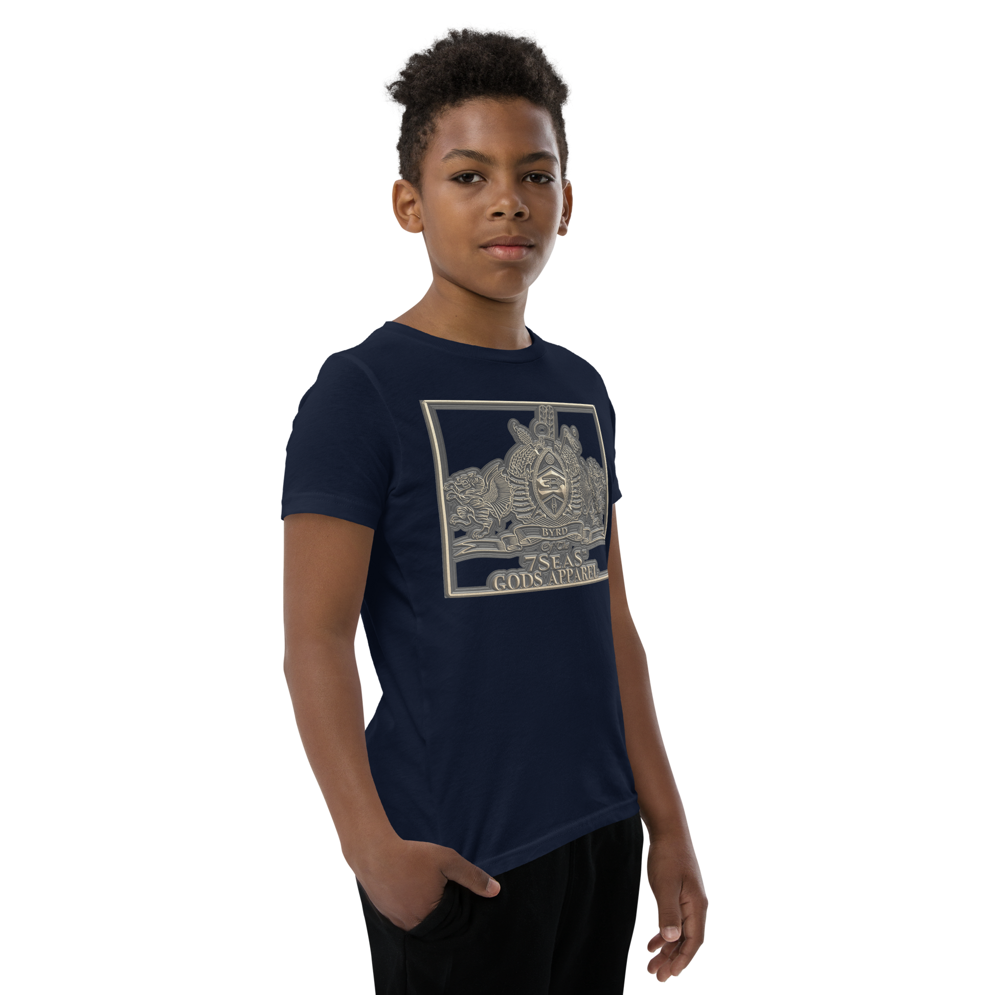 KHNUM - BYRD OF THE 7SEAS GODS APPAREL - BROWN - Youth Gods/Boys Short Sleeve T-Shirt