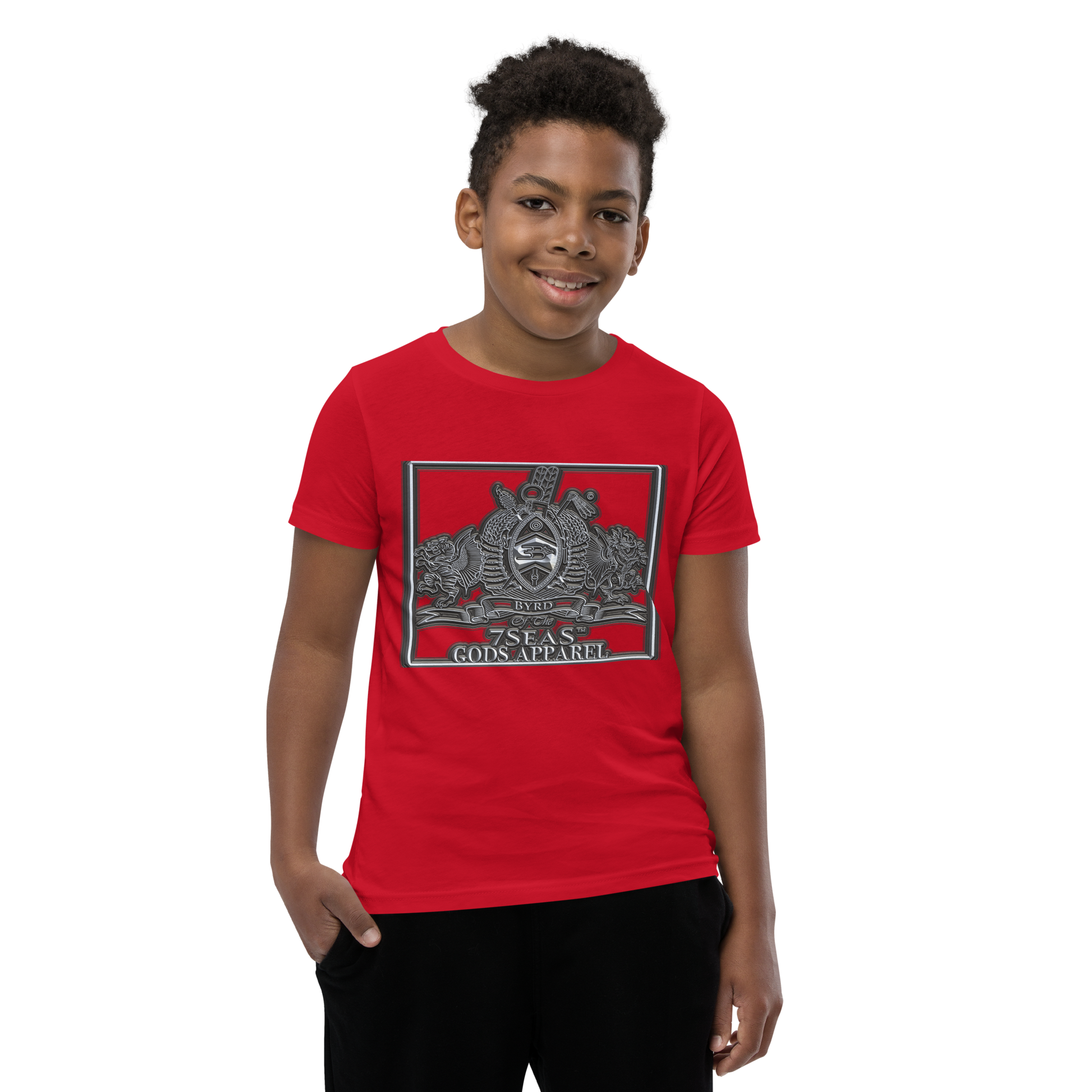 AMUN MIN - Grey - BYRD OF THE 7SEAS GODS APPAREL - Gods/Boys Youth Short Sleeve T-Shirt