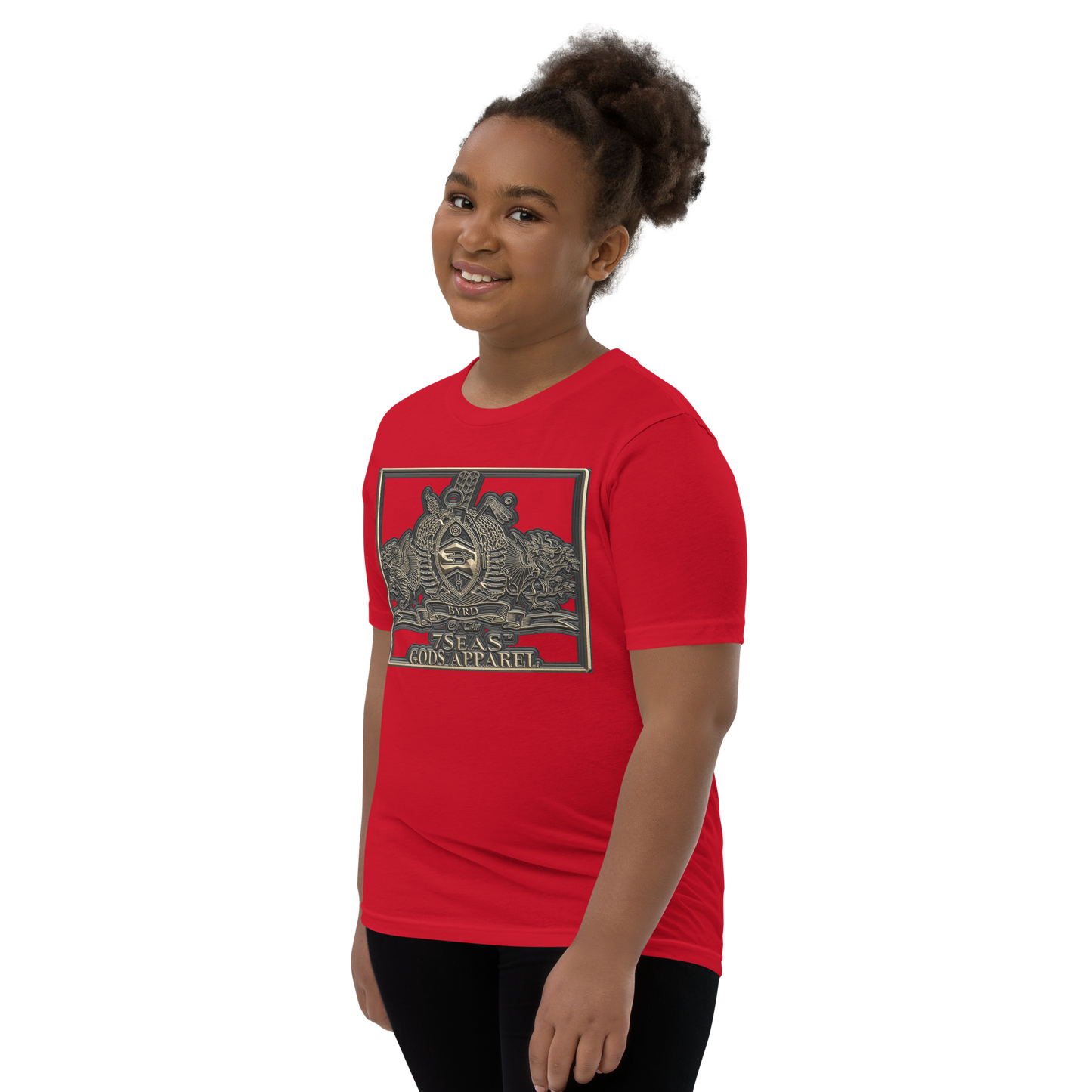 KHNUM - BYRD OF THE 7SEAS GODS APPAREL - BROWN - Youth Goddess/Girls Short Sleeve T-Shirt