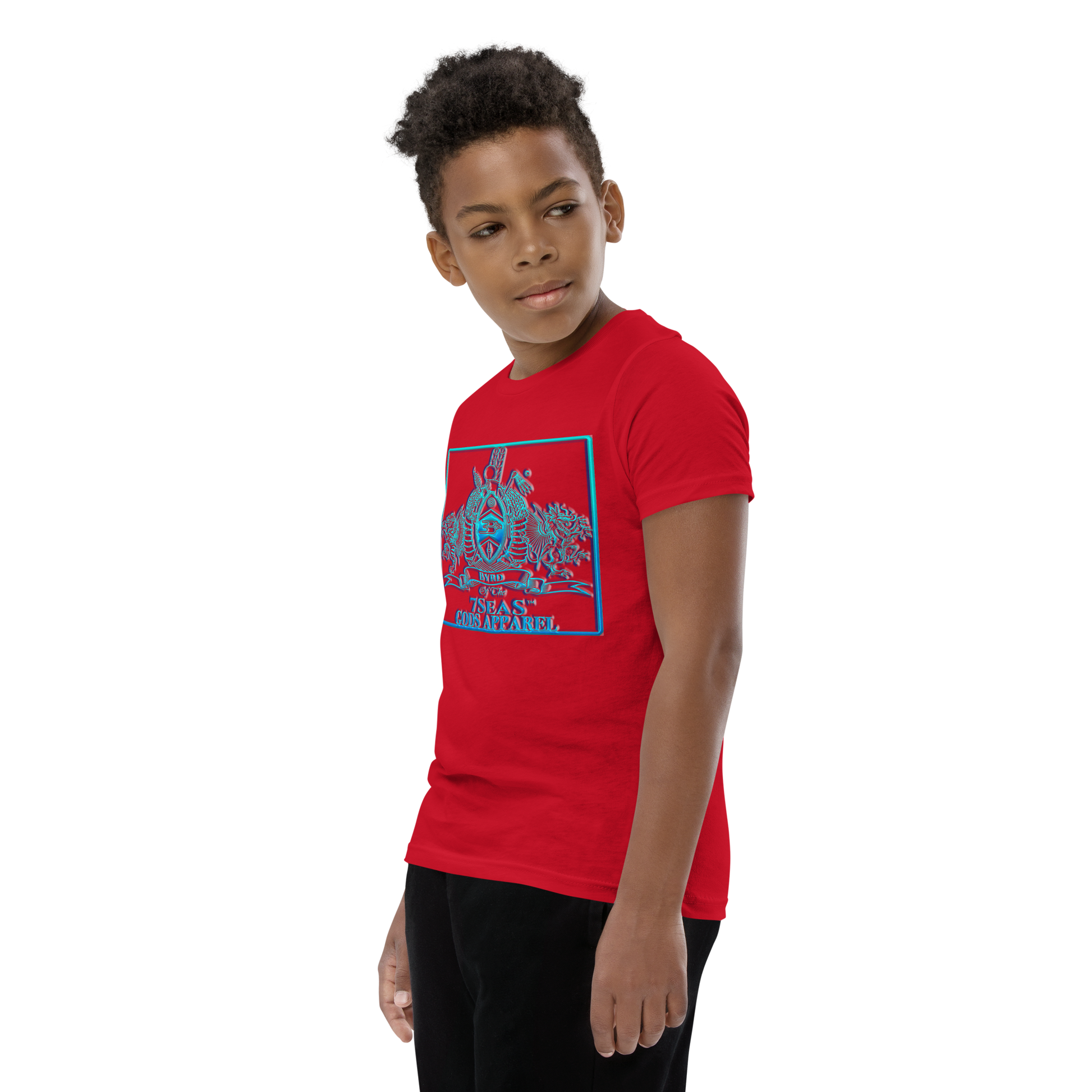 PTAH - BYRD OF THE 7SEAS GODS APPAREL - BLUE - Youth Gods/Boys Short Sleeve T-Shirt