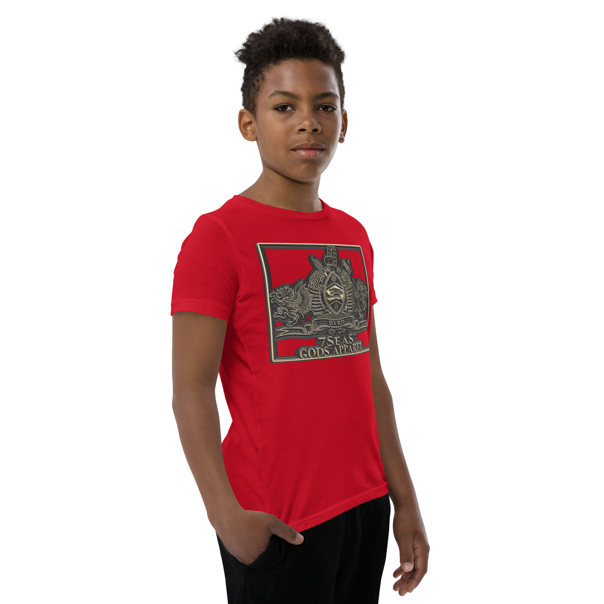 KHNUM - BYRD OF THE 7SEAS GODS APPAREL - BROWN - Youth Gods/Boys Short Sleeve T-Shirt