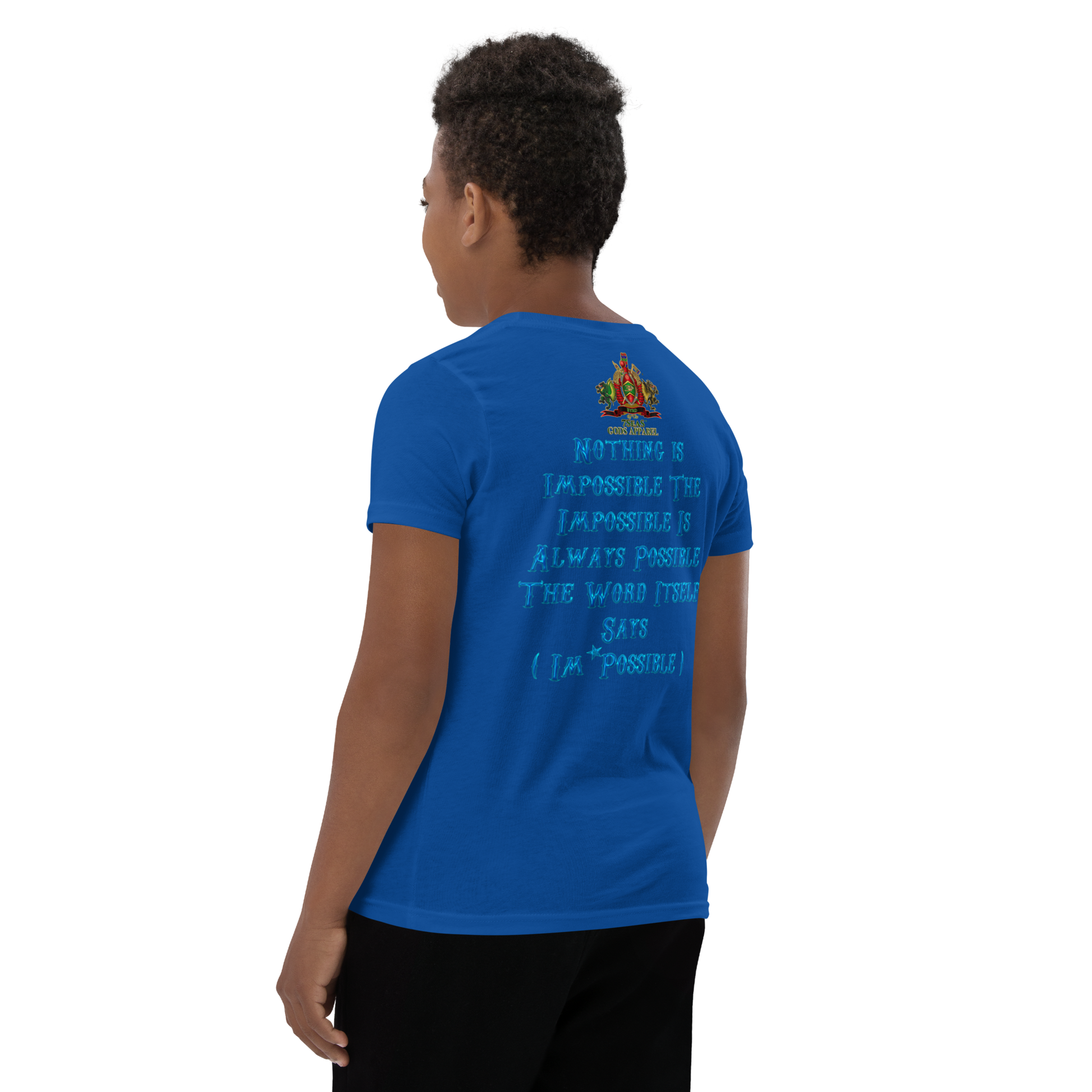 PTAH - BYRD OF THE 7SEAS GODS APPAREL - BLUE - Youth Gods/Boys Short Sleeve T-Shirt