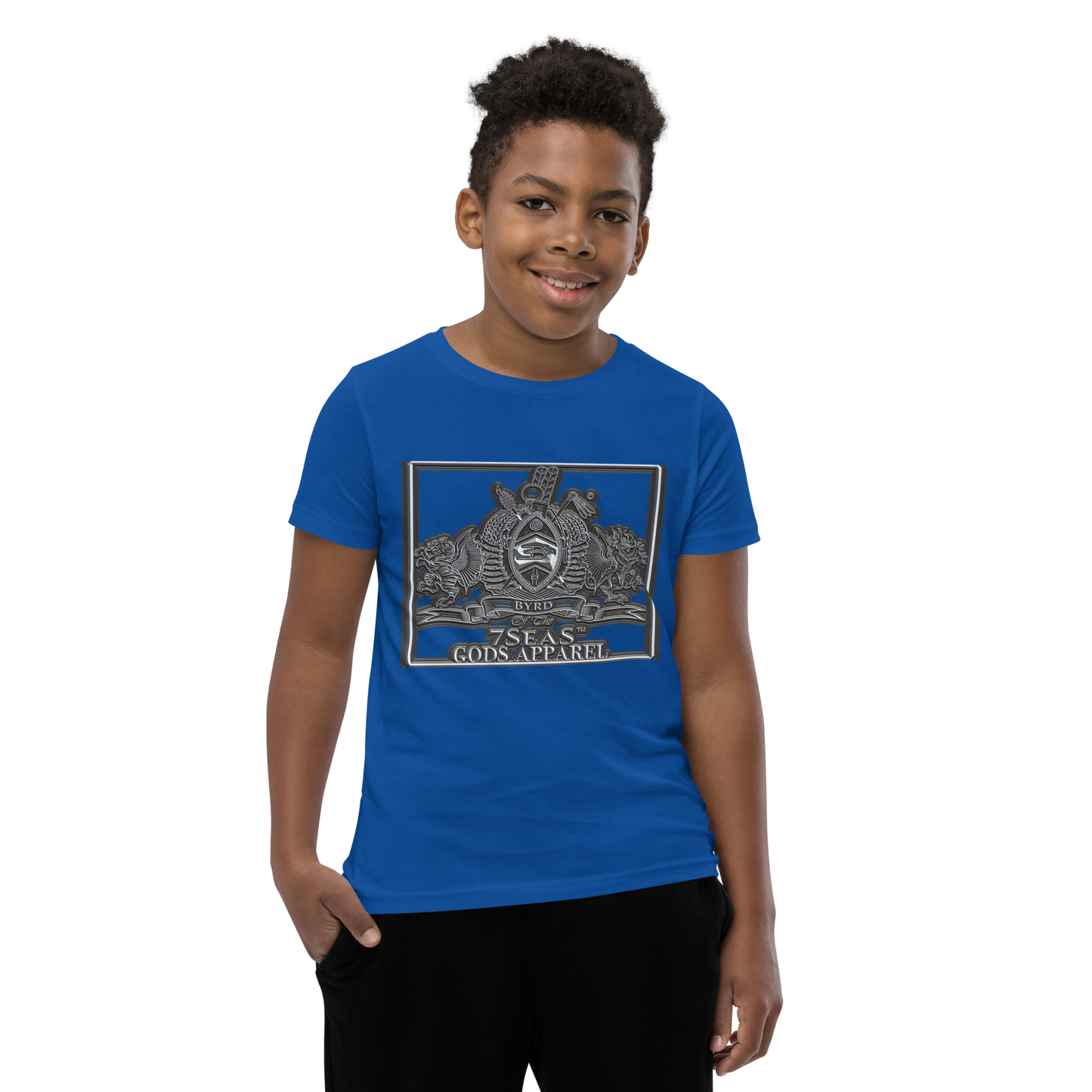 AMUN MIN - Grey - BYRD OF THE 7SEAS GODS APPAREL - Gods/Boys Youth Short Sleeve T-Shirt