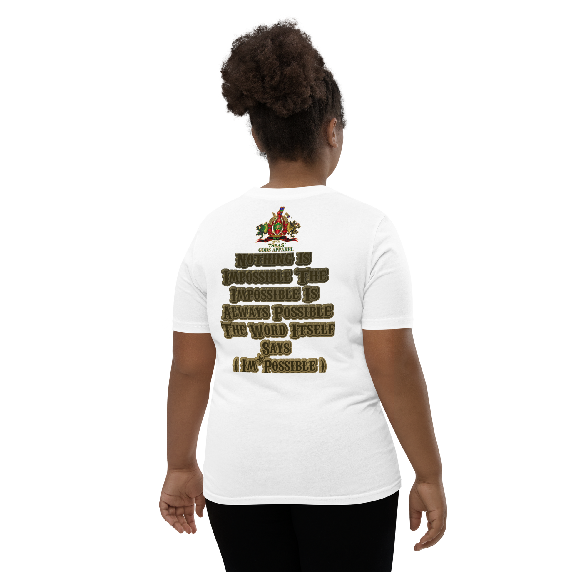 KHNUM - BYRD OF THE 7SEAS GODS APPAREL - BROWN - Youth Goddess/Girls Short Sleeve T-Shirt