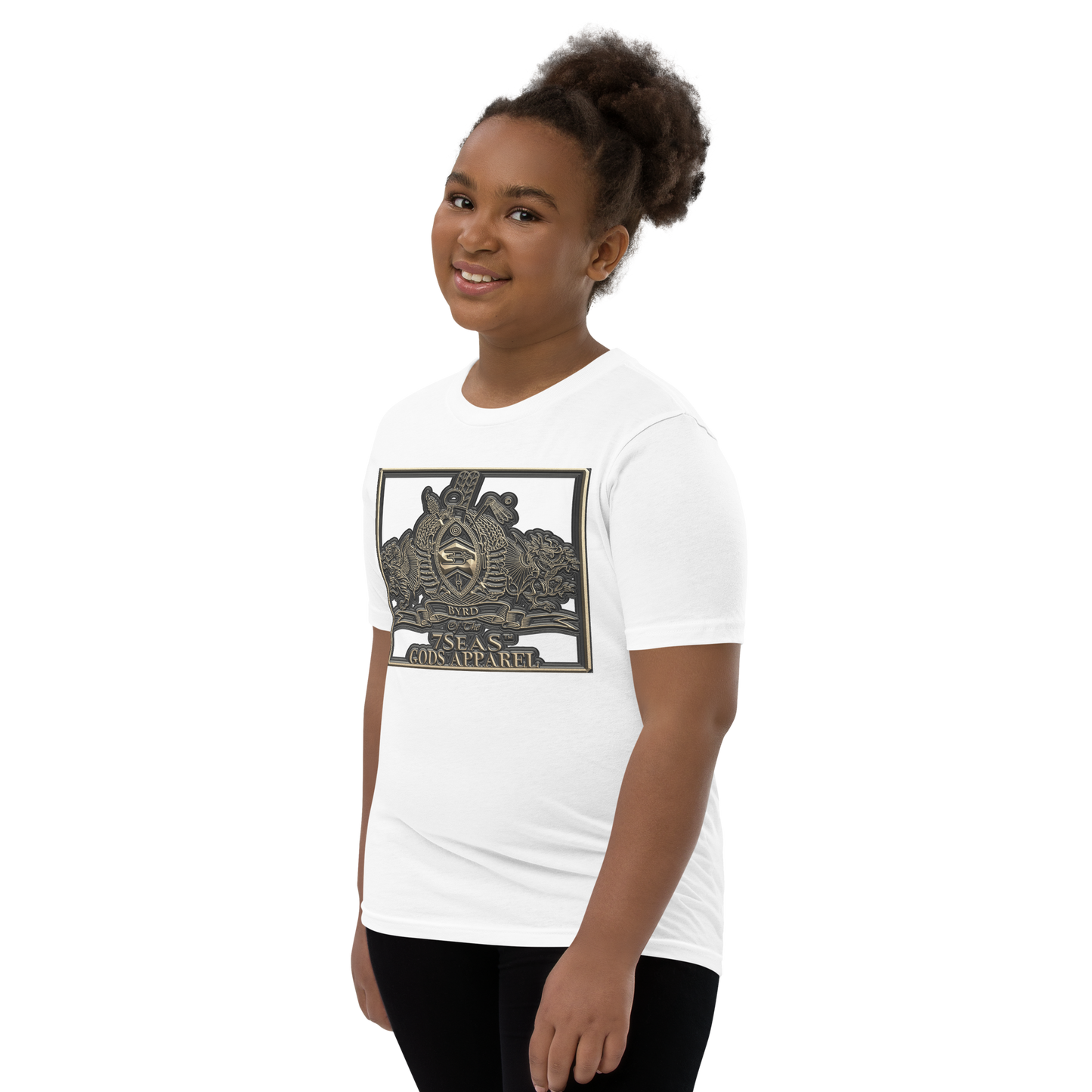 KHNUM - BYRD OF THE 7SEAS GODS APPAREL - BROWN - Youth Goddess/Girls Short Sleeve T-Shirt