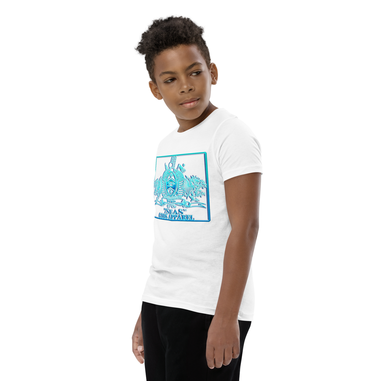 PTAH - BYRD OF THE 7SEAS GODS APPAREL - BLUE - Youth Gods/Boys Short Sleeve T-Shirt