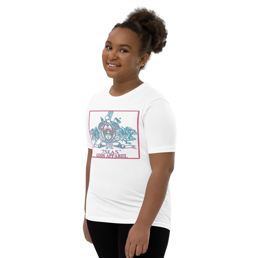 YEMAYA - BYRD OF THE 7SEAS GODS APPAREL - BLUE/PINK - Youth Goddess/Girls Short Sleeve T-Shirt